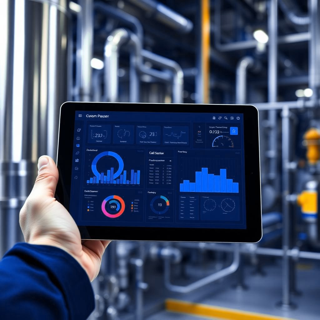 Prozesstechnik App der KI ProX Platform mit Anlagenmodell, Kennzahlen und Anomalieanzeige